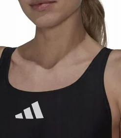 DAMES Adidas 3 BARS - Badpak Uit Één Stuk - Zwart