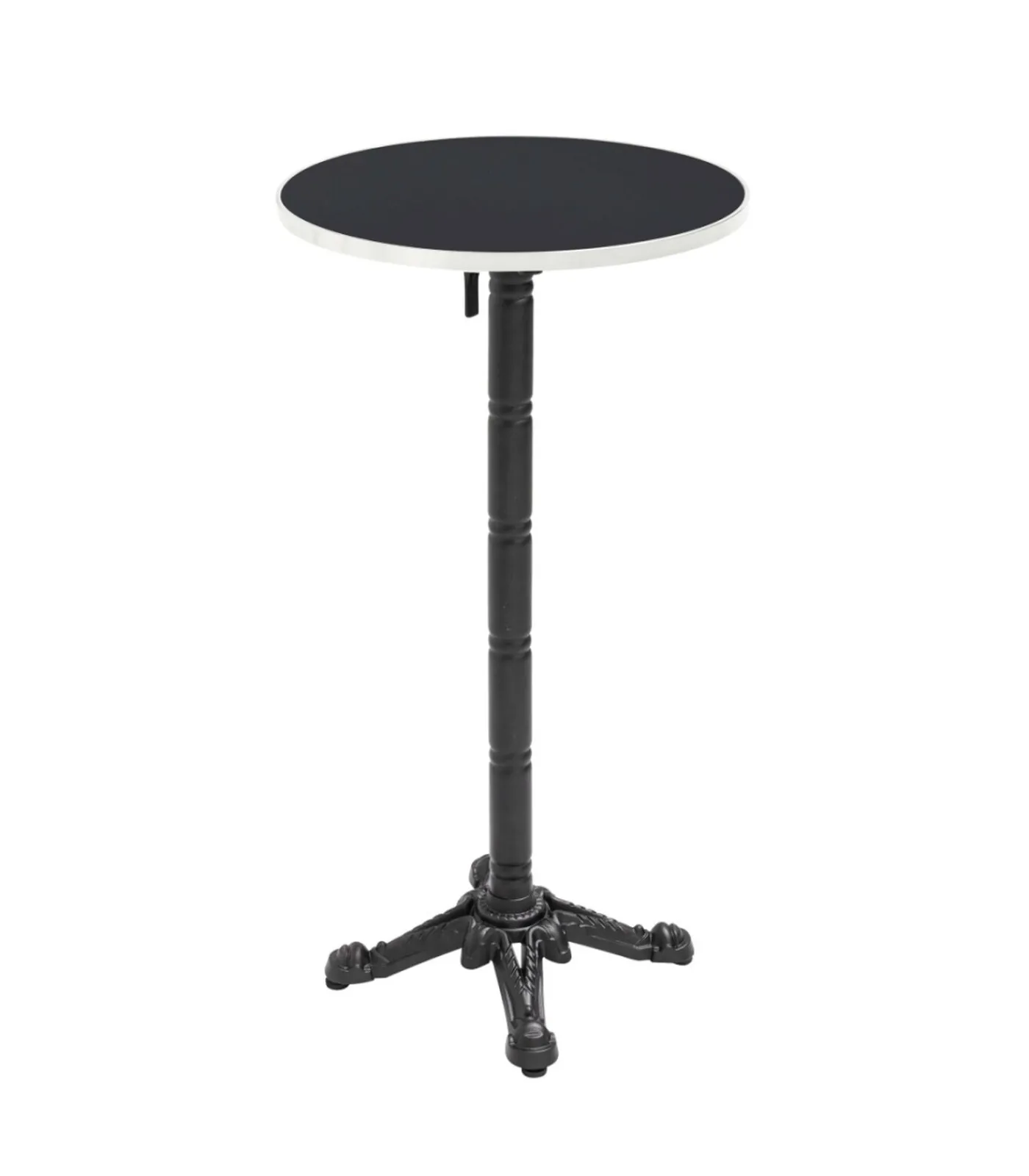 Oviala 60 cm ronde hoge tafel kantelbaar zwart/zilver blad en zwarte voet