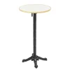 Oviala 60 cm ronde hoge tafel met kantelbaar wit/gouden blad en zwarte poten