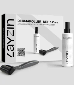 LAYZIN 1,2 mm Dermaroller set inclusief cleansing spray