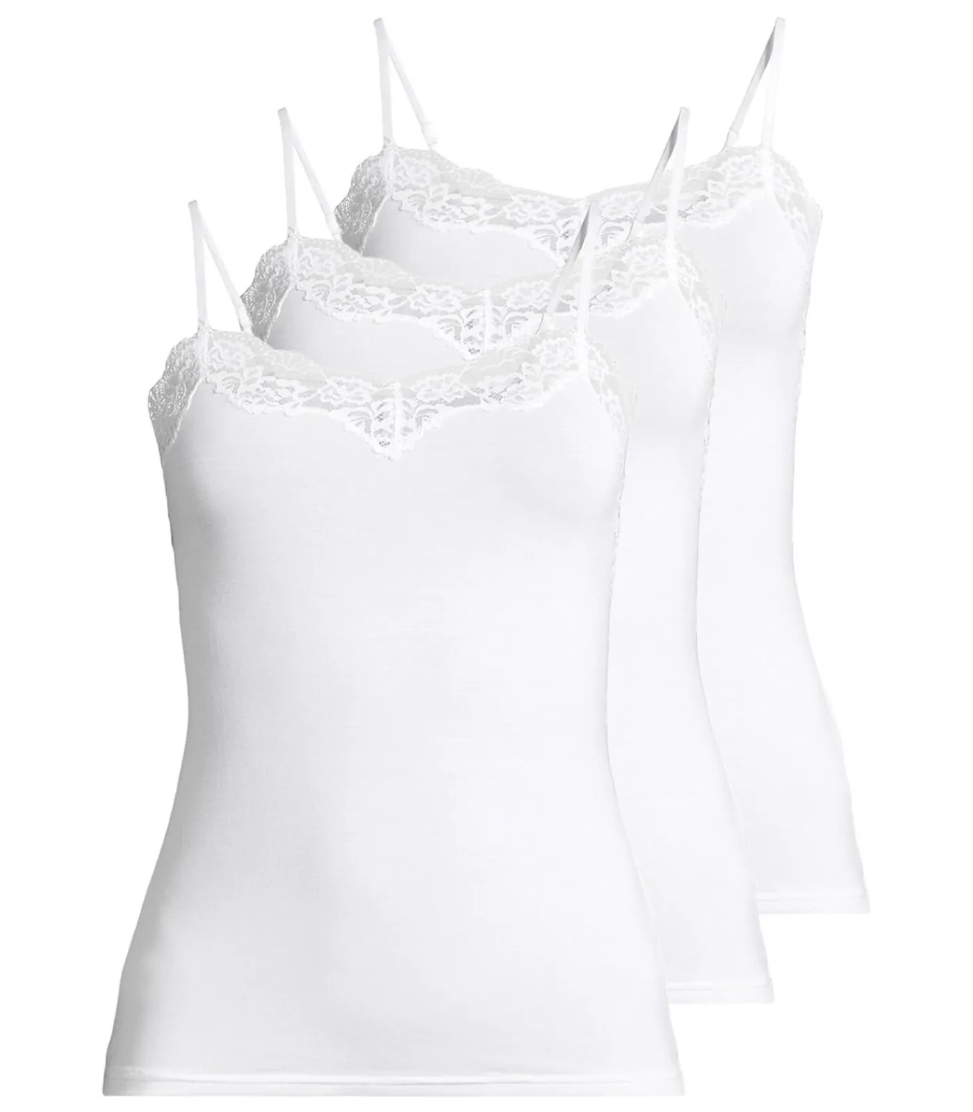 Outlet 3 pack Romance - spaghettitop DAMES Onderhemden