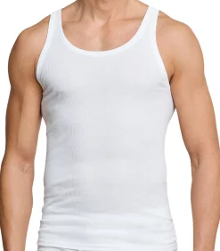 Heren SCHIESSER 4 pack Cotton Essentials dubbelrib - onderhemd