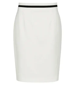 DAMES Conquista Aansluitende kokerrok met contrasterende zwarte streep