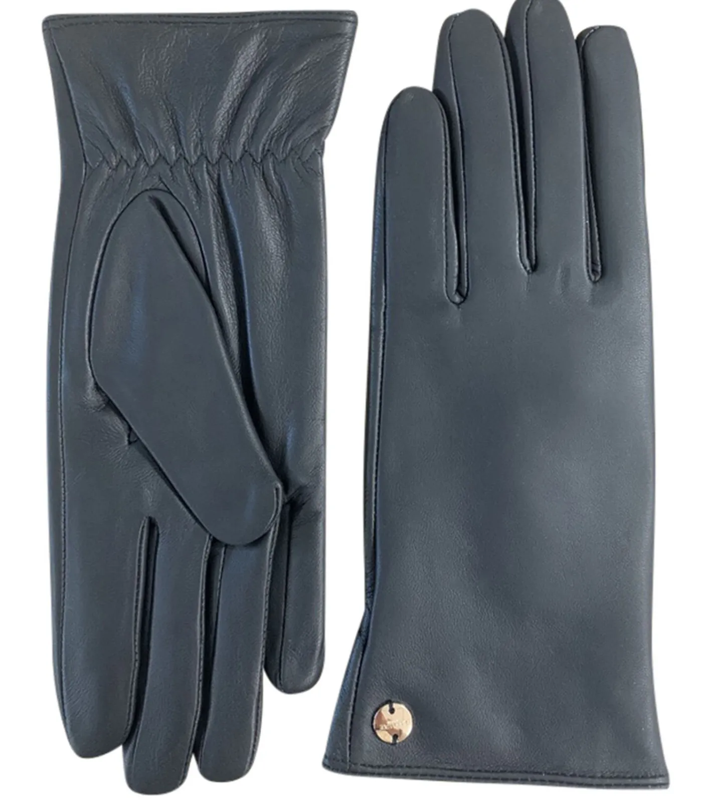 DAMES Deeluxe ACTS - Eenvoudige leren handschoenen met metalen logodetail