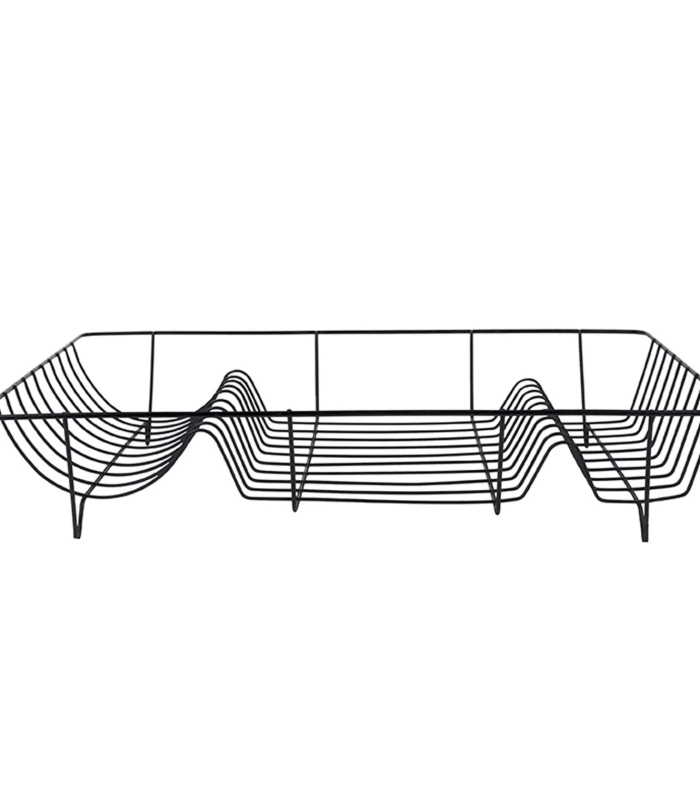 Present Time Afdruiprek - Linea Zwart met Mat Zwarte tray - 49x32x9,5cm