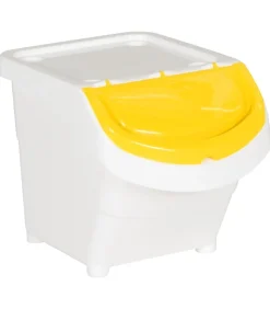 vidaXL Afvalbakken met deksels stapelbaar 3 st PP 78 L wit