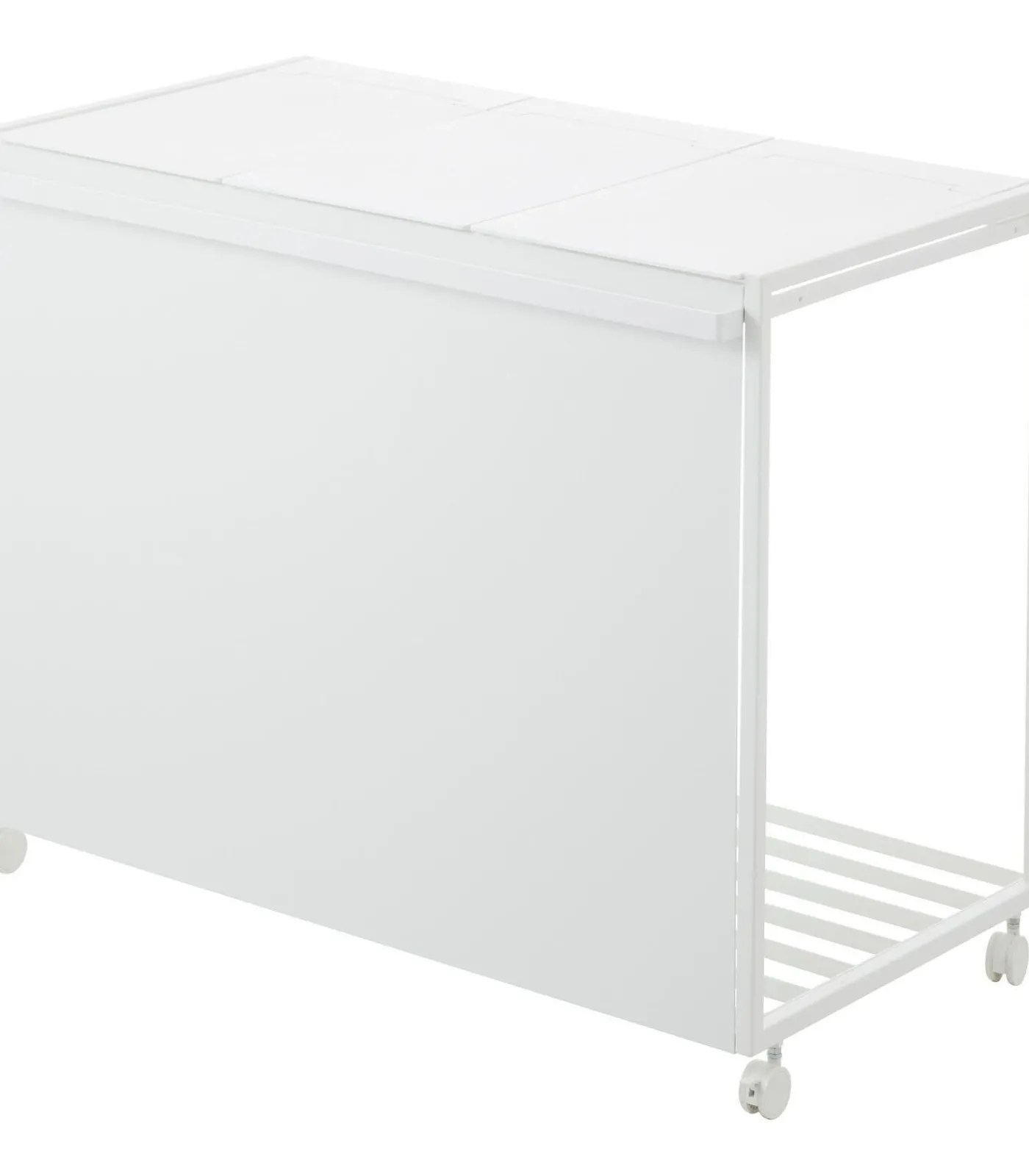 YAMAZAKI Afvalscheidingsprullenbak met wielen - 3 comp - Tower - Wit