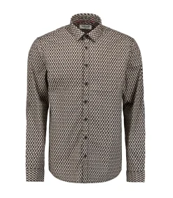 Hot Allover geprint stretchhemd in wyberdessin Heren Hemden