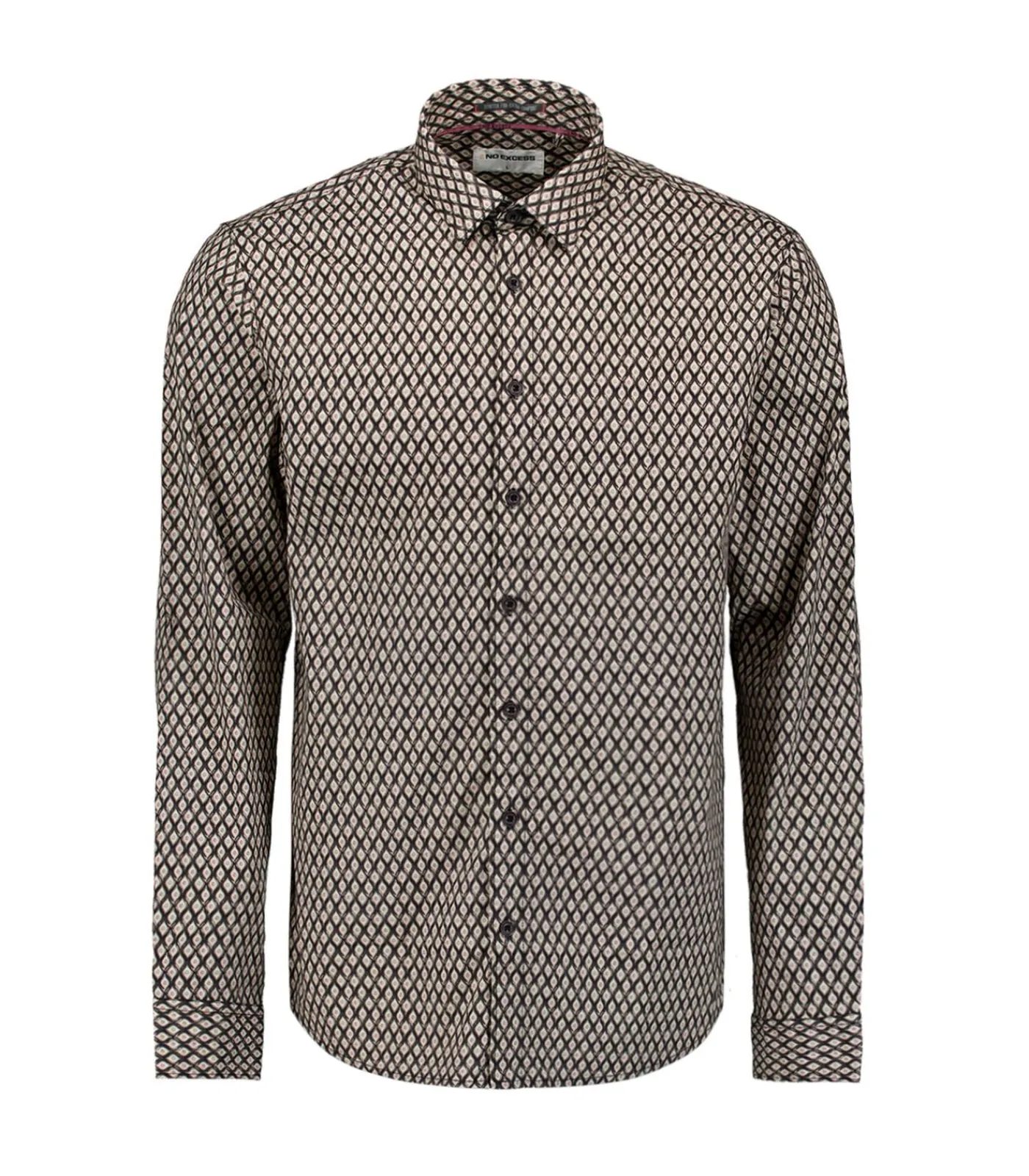 Hot Allover geprint stretchhemd in wyberdessin Heren Hemden