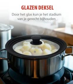 Kinderen Alpina glazen pannendeksel met siliconen rand - universeel 28 cm