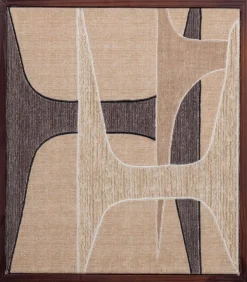 WOOOD Anno Wanddeco - Katoen/Hout - Naturel/Bruin - 90x60x10