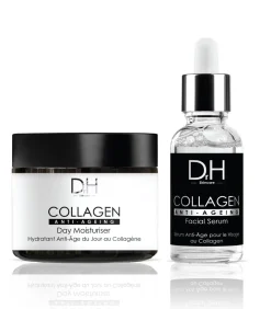 Clearance Anti-aging gezichtsserum met collageen 30ml + Anti-aging hydraterende dagcrème met collageen 60ml Gezicht Sets