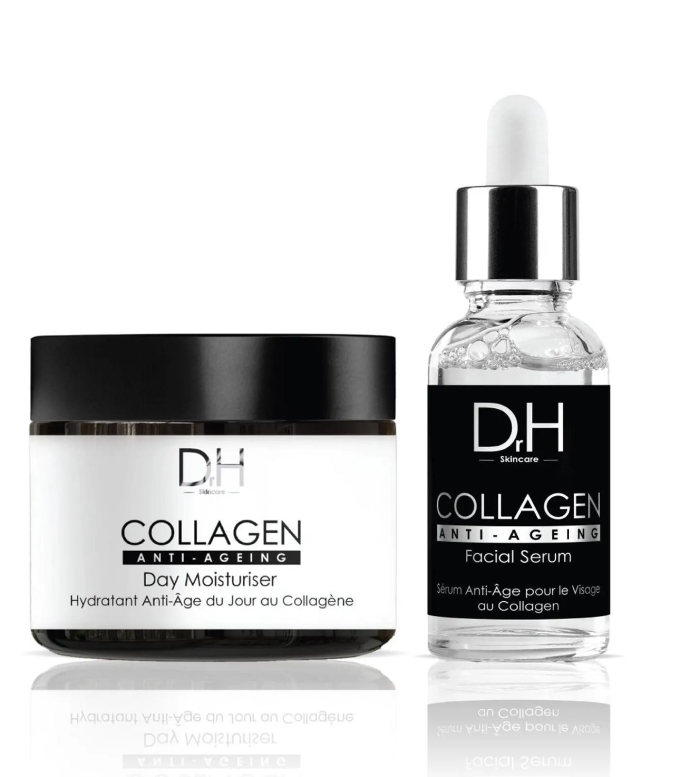 Clearance Anti-aging gezichtsserum met collageen 30ml + Anti-aging hydraterende dagcrème met collageen 60ml Gezicht Sets