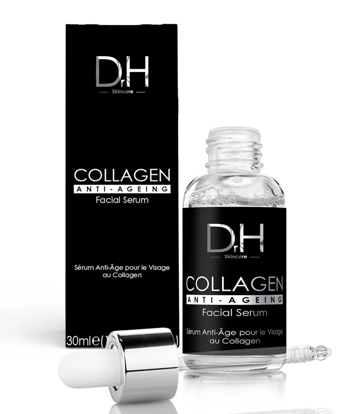 Clearance Anti-aging gezichtsserum met collageen 30ml + Anti-aging hydraterende dagcrème met collageen 60ml Gezicht Sets