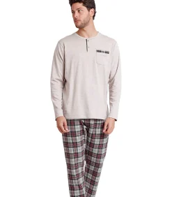 Heren ADMAS Antonio Pyjama outfit broek top lange mouwen Cobblestone
