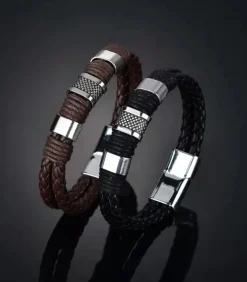 Heren TrendFox Armband Heren - Bruin Leer - Vintage Stijl