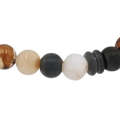 Heren s.Oliver Armband voor mannen, roestvrij staal, stalen kralen, agaat