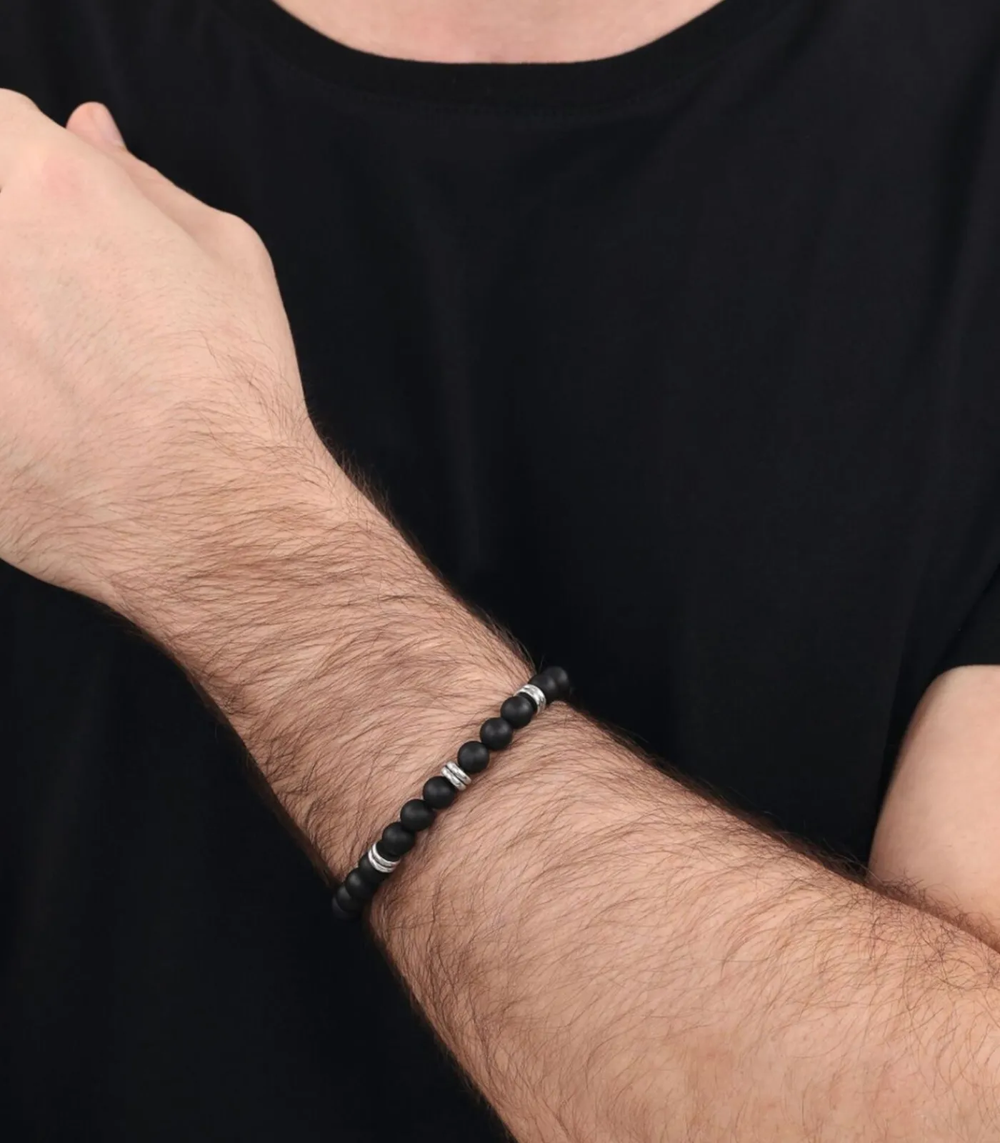 Heren Amor Armband voor mannen, roestvrij staal, agaat