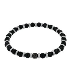 Online Armband voor mannen, roestvrij staal, agaat Heren Armbanden