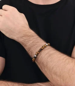Hot Armband voor mannen, roestvrij staal, tijgeroog Heren Armbanden