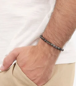 Heren JOOP! Armband voor mannen, roestvrij staal, agaat, lijnsteen
