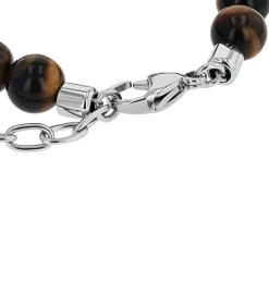 Heren Amor Armband voor mannen, roestvrij staal, tijgeroog, agaat