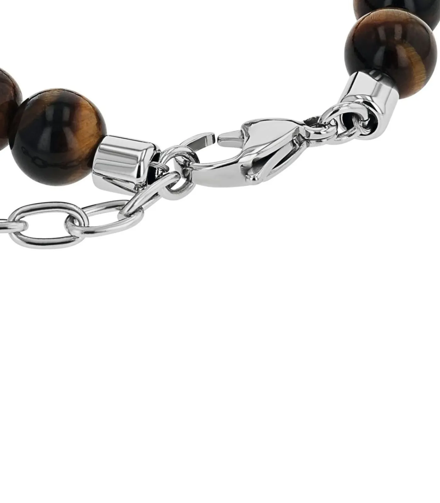 Heren Amor Armband voor mannen, roestvrij staal, tijgeroog, agaat