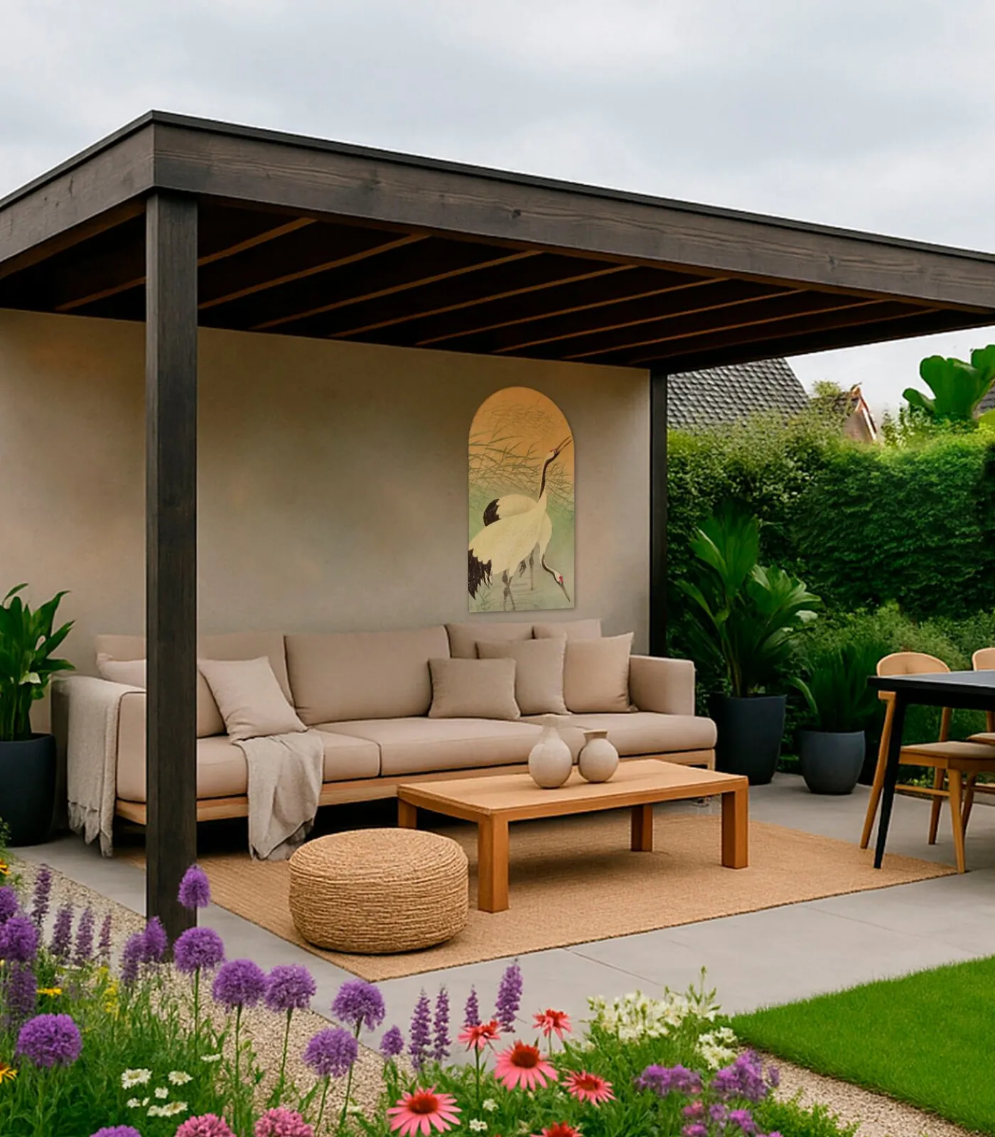 New Canvas - Kraanvogels in de Ochtend - 100x54 Wanddecoratie