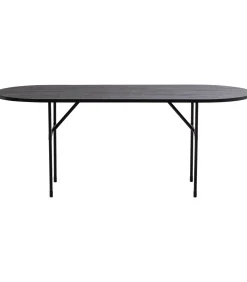 WOOOD Arthur Eettafel Ovaal Met H-Poot - Eikenhout - Zwart - 75x220x90