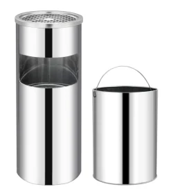 vidaXL Asbak/prullenbak Hotel 30 L roestvrij staal