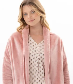 Clearance Asymmetrische jas van flanellen pluche ESSENTIEL 179 DAMES Loungewear