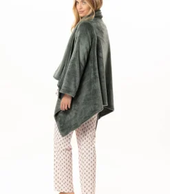 DAMES LE CHAT Asymmetrische jas van flanellen pluche ESSENTIEL 179