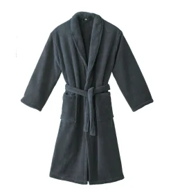 Heren Blanc des Vosges ATHENA Anthracite - Badjas unisex microvezel