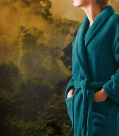 Best ATHENA Bleu paon - Badjas unisex microvezel DAMES Badjassen