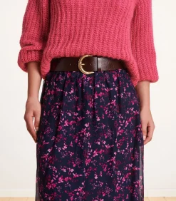 New Aubergine riem met Western gesp DAMES Riemen