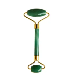 Outlet Aventurijn Jade Kalmerende Energie Gezichtsrollers (Goudkleurig Handvat) Gezichtsverzorgings Accessoires