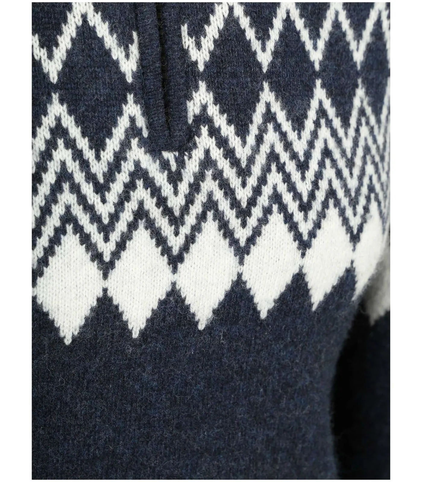 Heren Suitable Avery Nordic Half Zip Trui Wolblend Navy