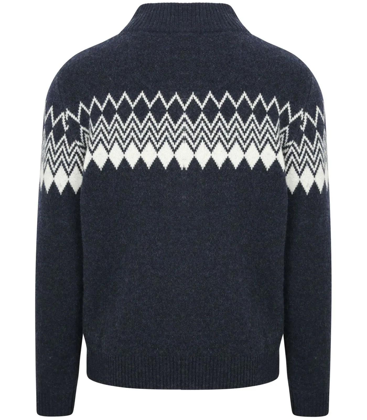 Heren Suitable Avery Nordic Half Zip Trui Wolblend Navy