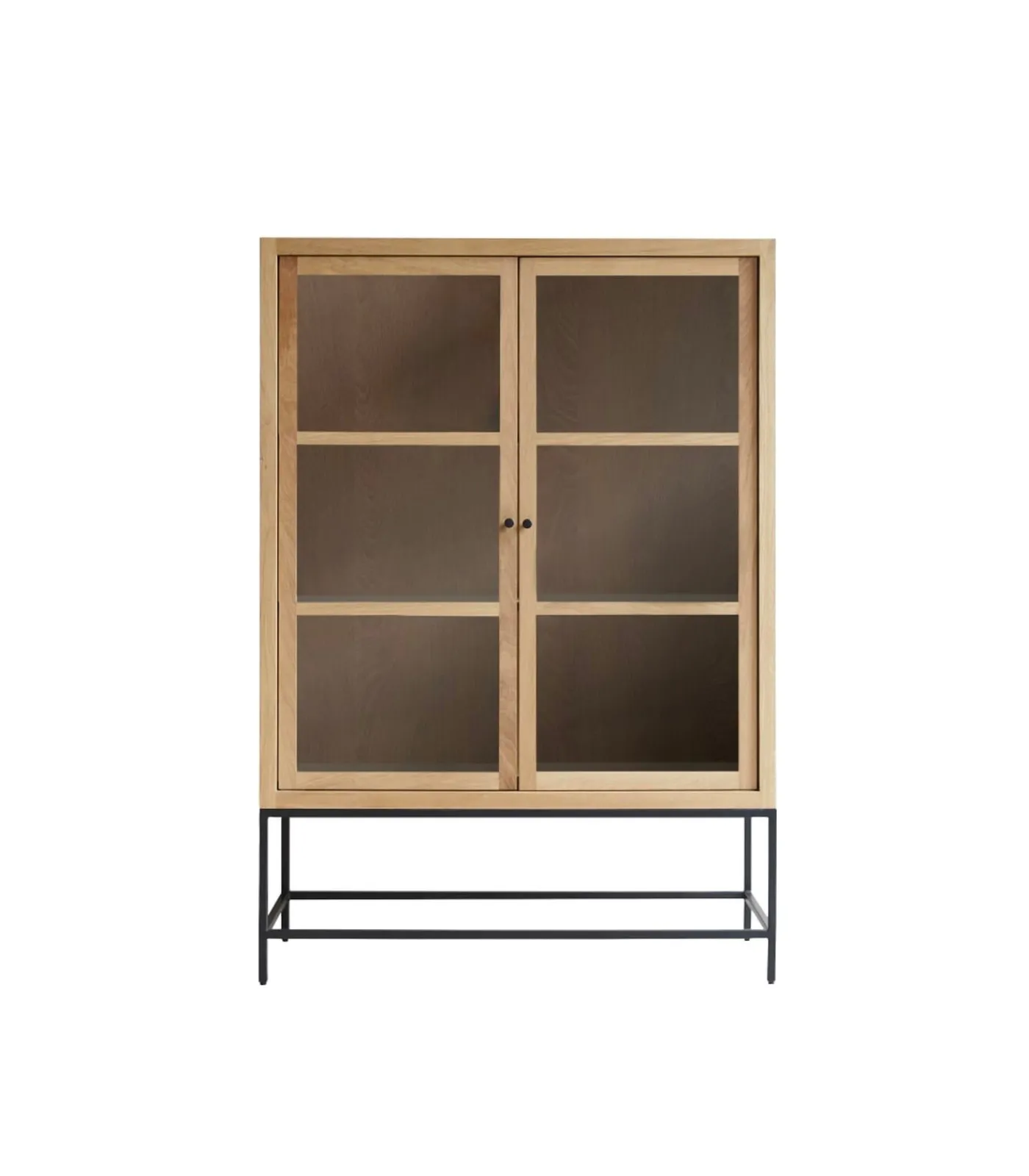 New Babeth - Hoge vitrinekast van massief eikenhout Meubels