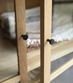 New Babeth - Hoge vitrinekast van massief eikenhout Meubels