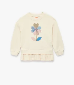Kinderen Koton Baby sweatshirt van katoen met bloemenprint en ruches