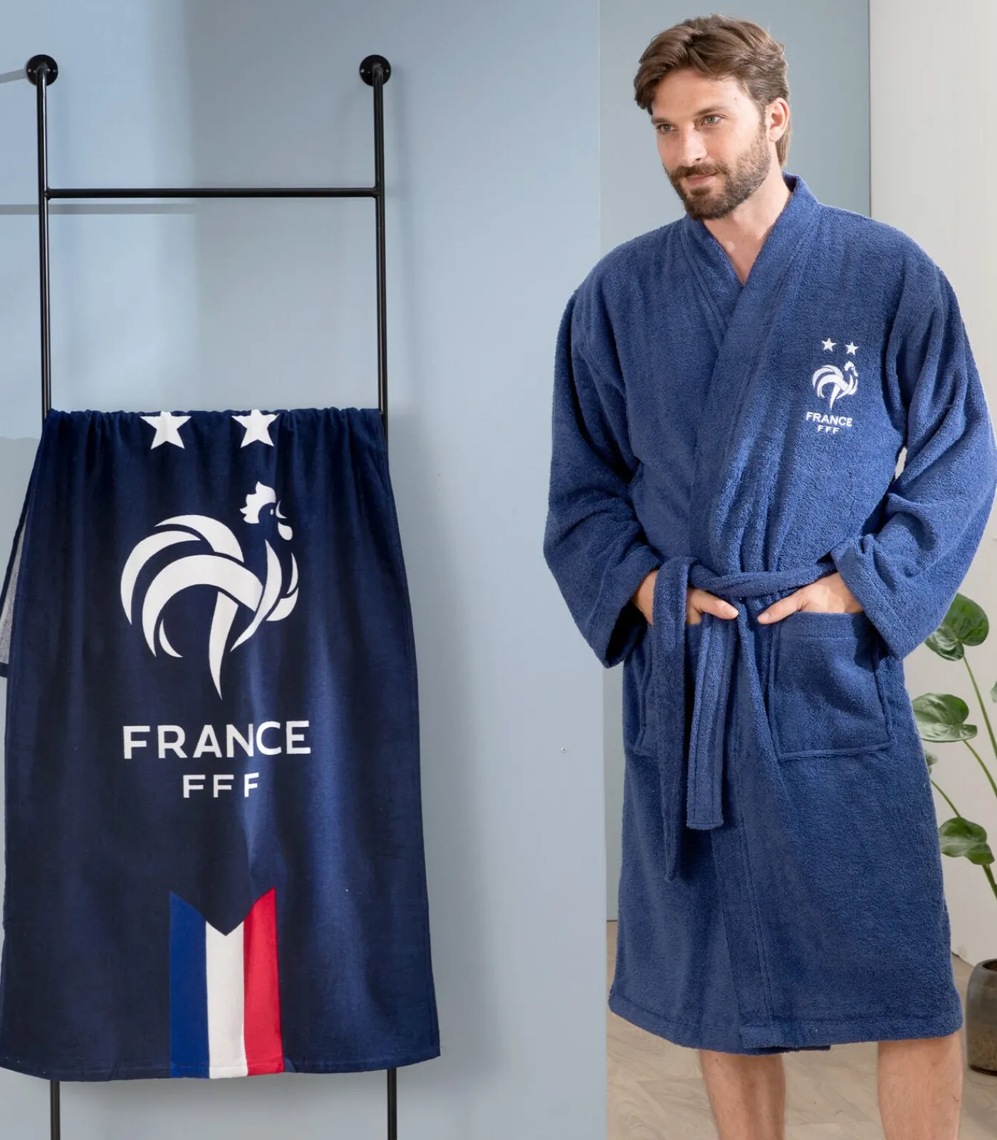 Heren FFF Badjas 100% katoen, CHAMPIONS