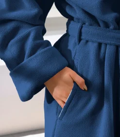 DAMES Mood!t Badjas Reese, Marineblauw - XL - Unisex - Katoen/Polyester