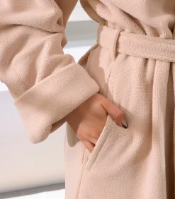 Badjas Reese, Zand - S - Unisex - Katoen/Polyester DAMES Badjassen