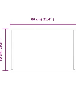 vidaXL Badkamerspiegel LED 50x80 cm