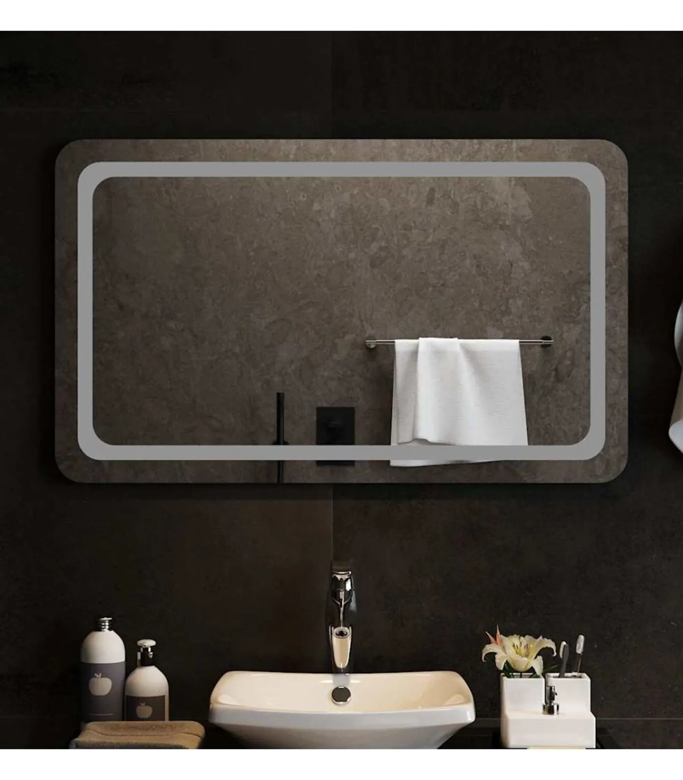 vidaXL Badkamerspiegel LED 100x60 cm