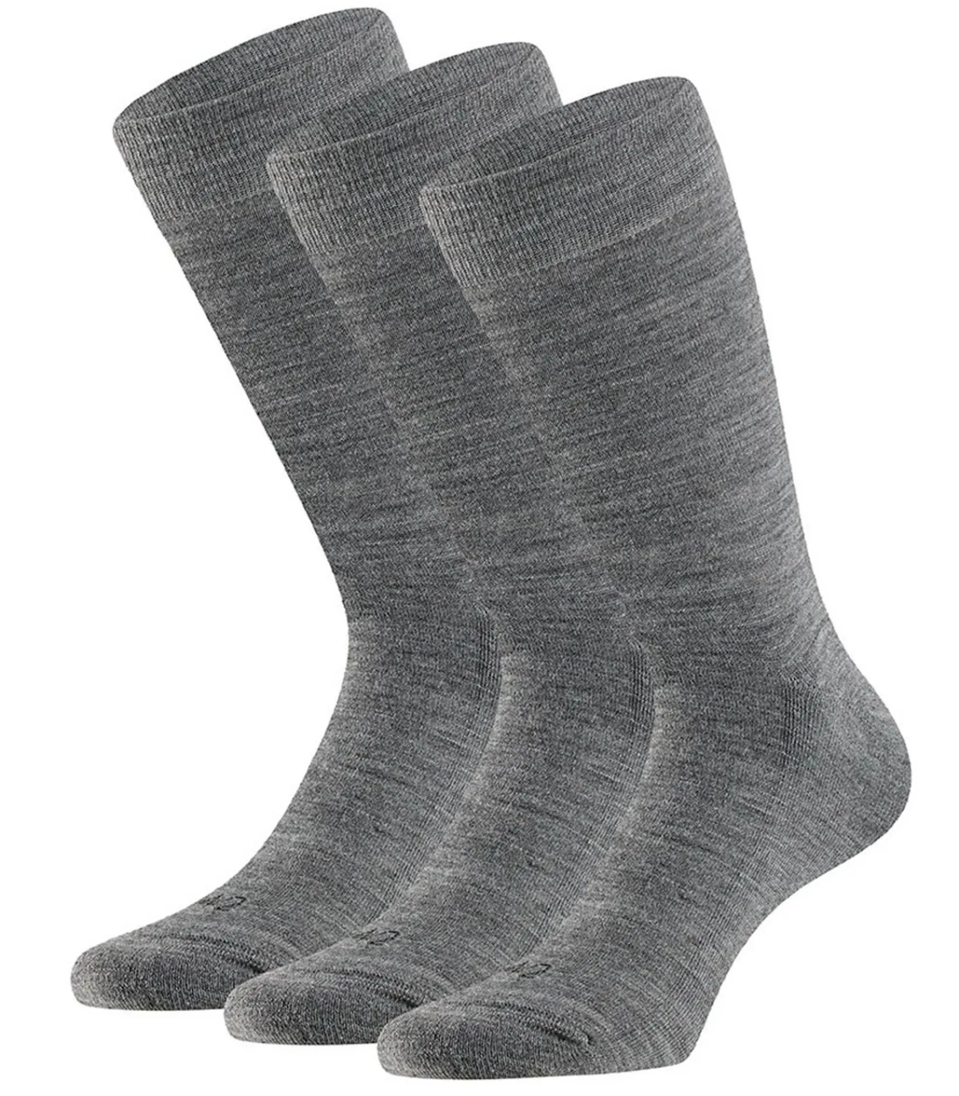 Badstof zool - Merinowollen Sokken - 3 paar - Grey Melange Heren Sokken