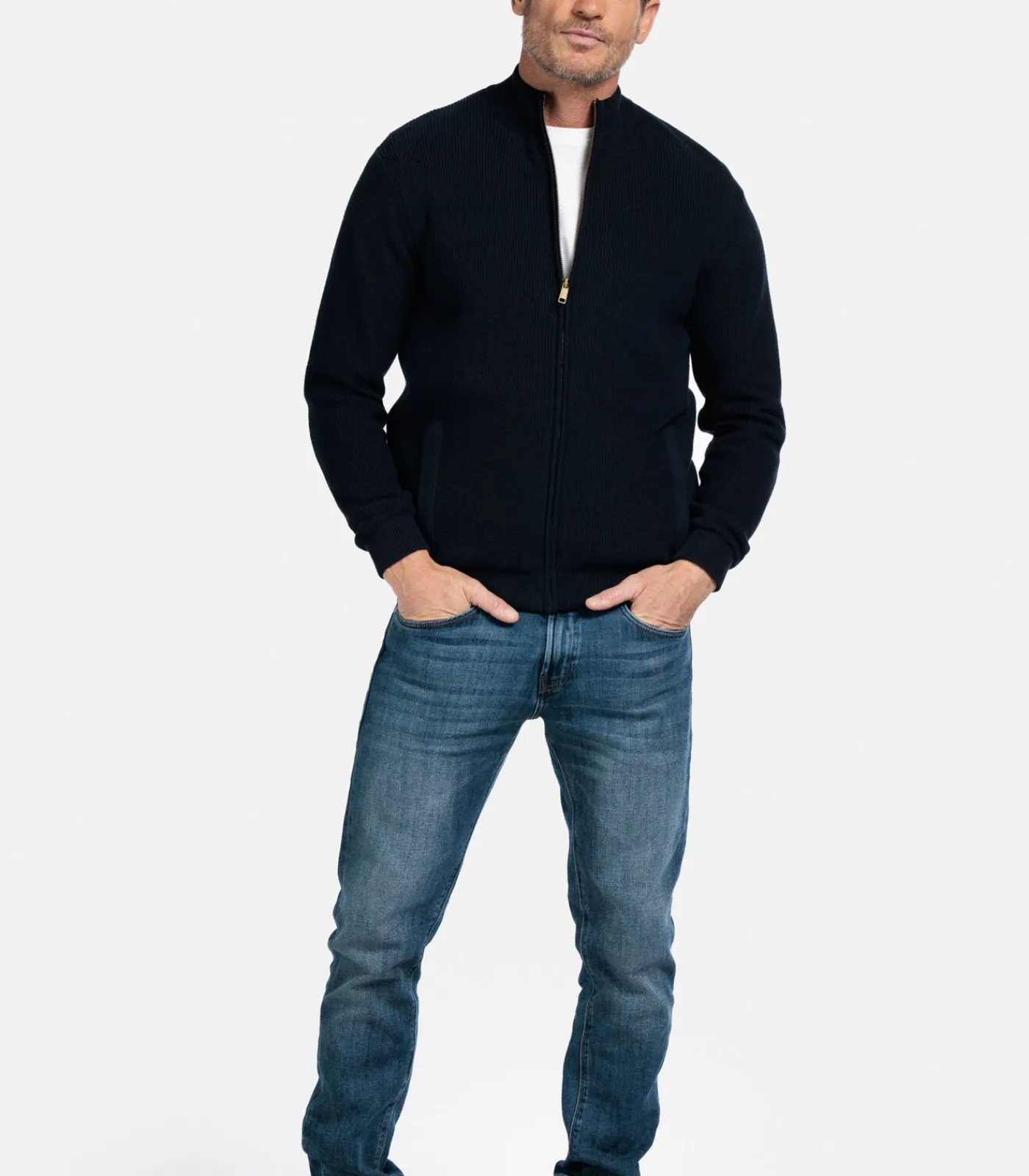 Heren Baileys Fijngebreid Vest – Navy