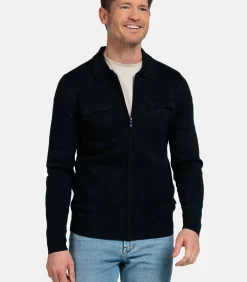 Heren Baileys Gebreid Vest met Rits – Navy