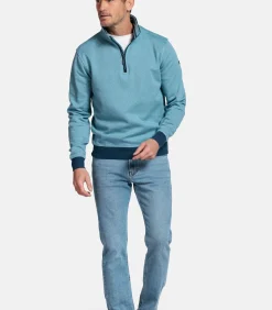 Heren Baileys Half-Zip Sweatshirt – Lichtblauw